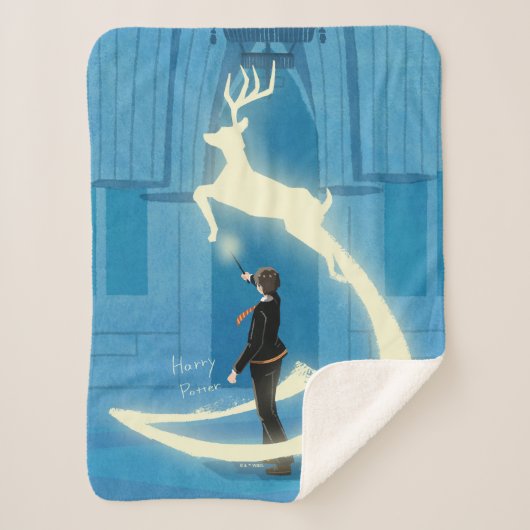 HARRY POTTER™ Patronus Schilderij Sherpa Deken (Voorkant)