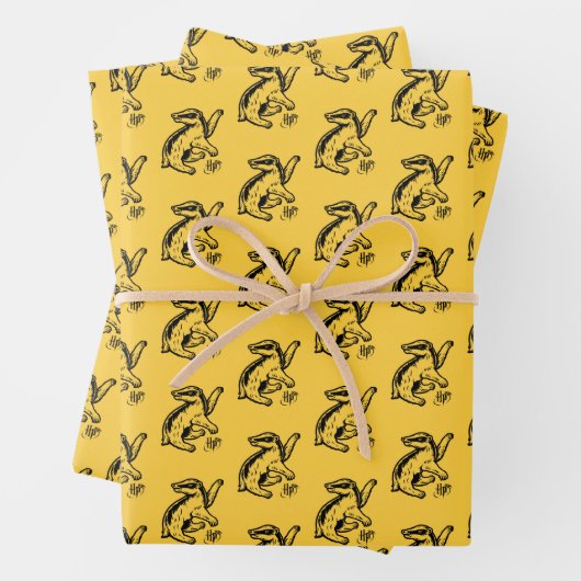 Harry Potter | Pictogram Hufflepuff-badger Inpakpapier Vel (In situ)
