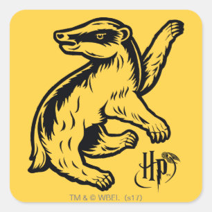 Harry Potter   Pictogram Hufflepuff-badger Vierkante Sticker