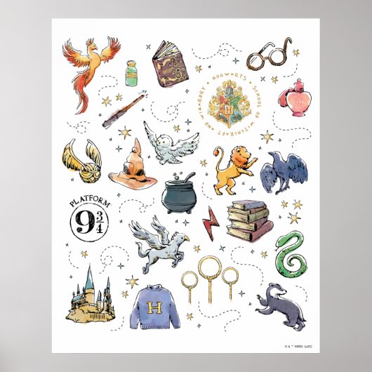 HARRY POTTER™-pictogrammen Poster (Voorkant)