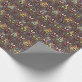 HARRY POTTER™ | Pictogrampatroon Waterverf Burgund Cadeaupapier (Hoek)