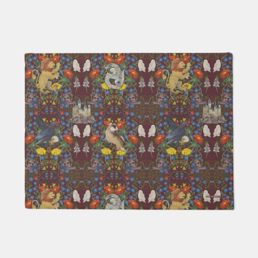 HARRY POTTER™ | Pictogrampatroon Waterverf Burgund Deurmat (Voorkant)