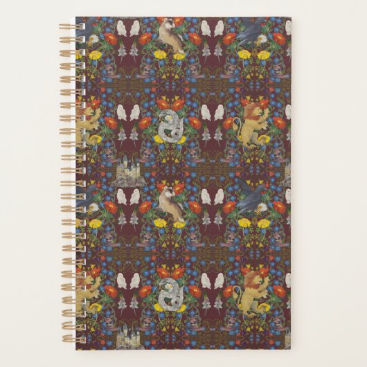 HARRY POTTER™ | Pictogrampatroon Waterverf Burgund Planner (Voorkant)