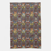 HARRY POTTER™ | Pictogrampatroon Waterverf Burgund Theedoek (Verticaal)