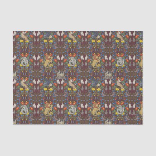 HARRY POTTER™ | Pictogrampatroon Waterverf Burgund Tissuepapier (Voorkant)