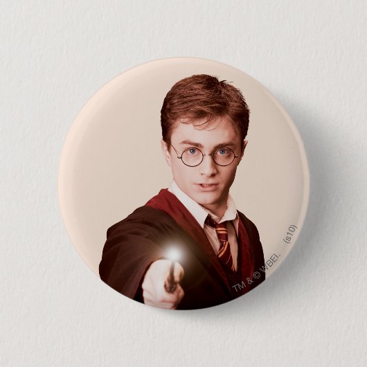 Harry Potter Points Wand Ronde Button 5,7 Cm (Voorkant)