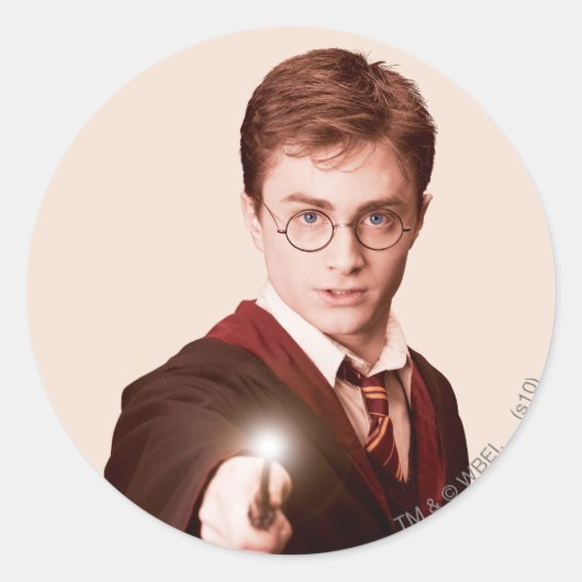 Harry Potter Points Wand Ronde Sticker (Voorkant)