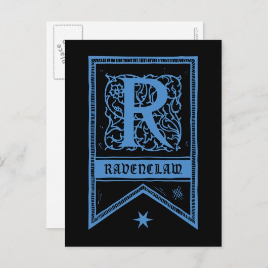 Harry Potter| Ravenclaw Monogram Banner Briefkaart (Voorkant / Achterkant)