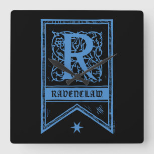 Harry Potter Ravenclaw Monogram Banner Vierkante Klok