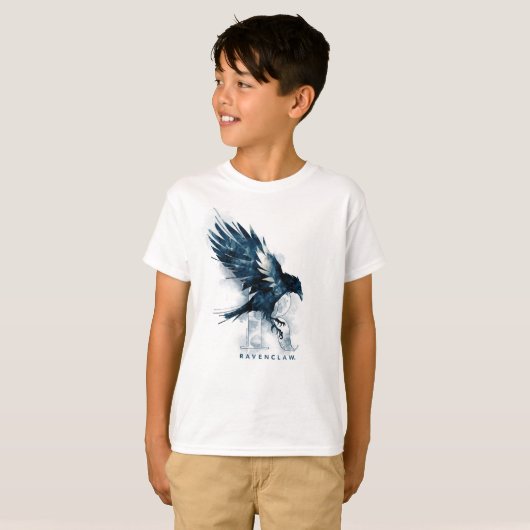 Harry Potter | RAVENCLAW™ Raven-Waterverf T-shirt (Voorkant volledig)