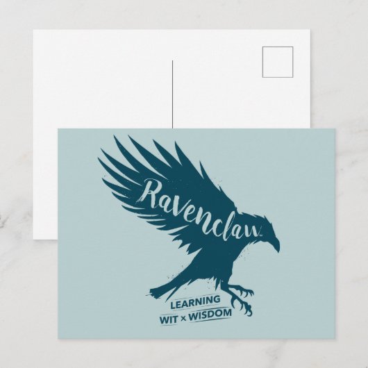 Harry Potter| RAVENCLAW™ Silhouette Typografie Briefkaart (Voorkant / Achterkant)