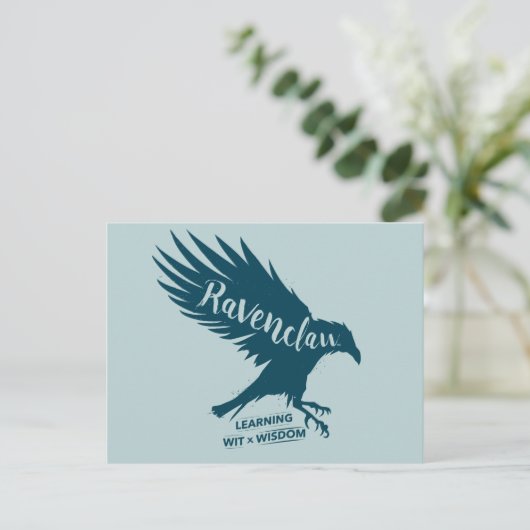 Harry Potter| RAVENCLAW™ Silhouette Typografie Briefkaart (Staand voorkant)