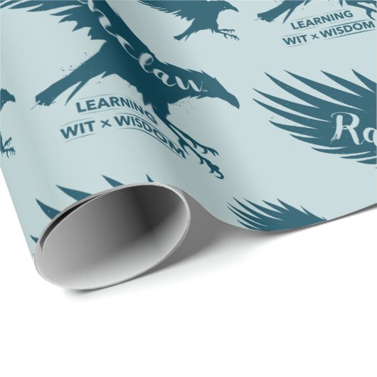 Harry Potter | RAVENCLAW™ Silhouette Typografie Cadeaupapier (Rol Hoek)