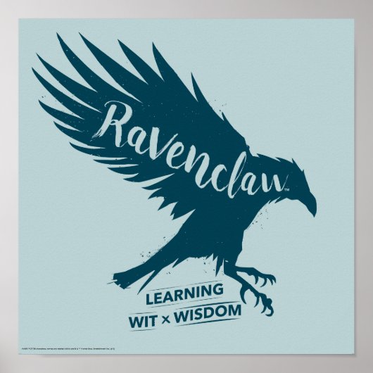 Harry Potter | RAVENCLAW™ Silhouette Typografie Poster (Voorkant)