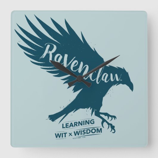 Harry Potter | RAVENCLAW™ Silhouette Typography Vierkante Klok (Voorkant)