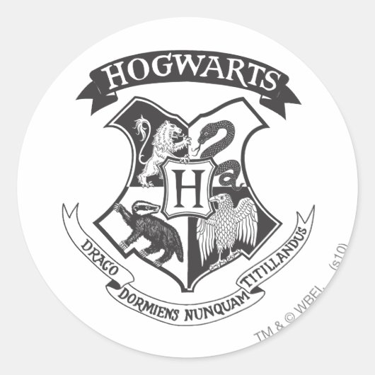 Harry Potter | Retro Hogwarts Crest Ronde Sticker (Voorkant)