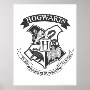 Harry Potter   Retro Hogwarts Wapen Poster