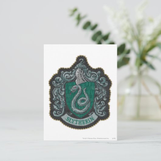 Harry Potter | Retro Mighty Slytherin Crest Briefkaart (Staand voorkant)
