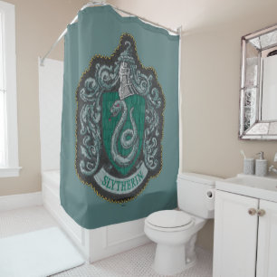 Harry Potter Retro Mighty Slytherin Crest Douchegordijn
