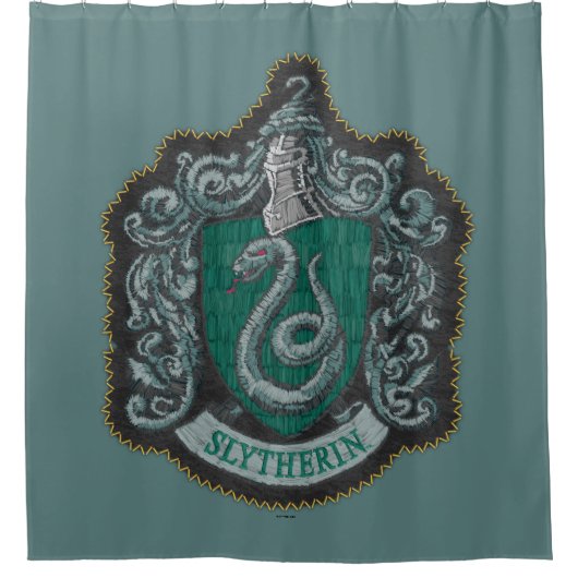 Harry Potter | Retro Mighty Slytherin Crest Douchegordijn (Voorkant)