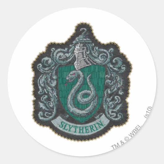 Harry Potter | Retro Mighty Slytherin Crest Ronde Sticker (Voorkant)