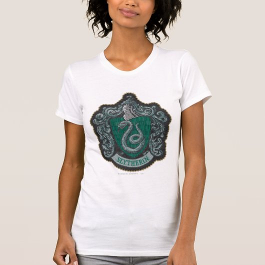 Harry Potter| Retro Mighty Slytherin Crest T-shirt (Voorkant)