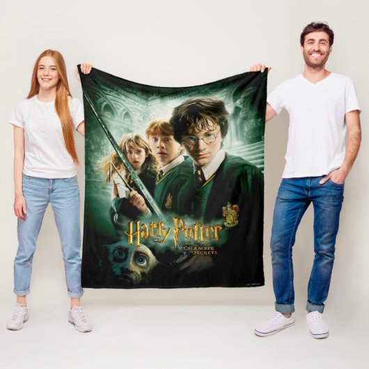 Harry Potter Ron Hermione Dobby Groepsfoto Fleece Deken (In situ)