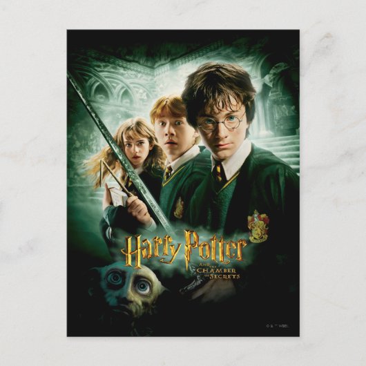 Harry Potter Ron Hermione Dobby Group Shot Briefkaart (Voorkant)