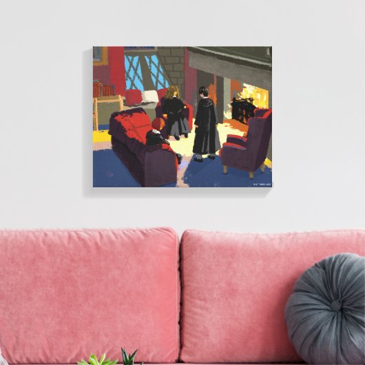 HARRY POTTER™, Ron & Hermione in Common Room Canvas Afdruk (Insitu (Woonkamer))