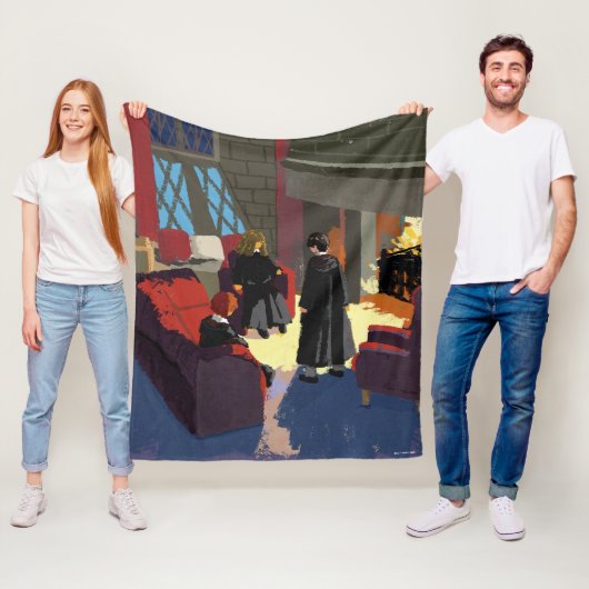HARRY POTTER™, Ron & Hermione in Common Room Fleece Deken (In situ)