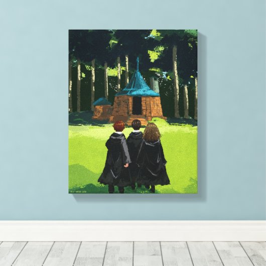 HARRY POTTER™, Ron & Hermione in Hagrid's Hut Canvas Afdruk (Insitu (Houten vloer))