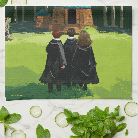 HARRY POTTER™, Ron & Hermione in Hagrid's Hut Theedoek (Gevouwen)