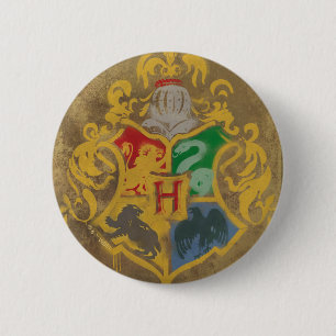 Harry Potter   Rustic Hogwarts Crest Ronde Button 5,7 Cm