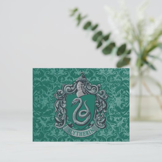 Harry Potter | Slytherin Crest Green Briefkaart (Staand voorkant)