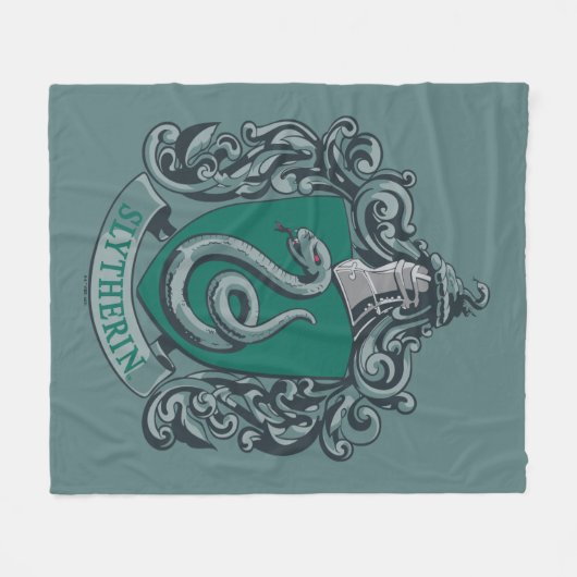 Harry Potter | Slytherin Crest Green Fleece Deken (Voorkant (Horizontaal))