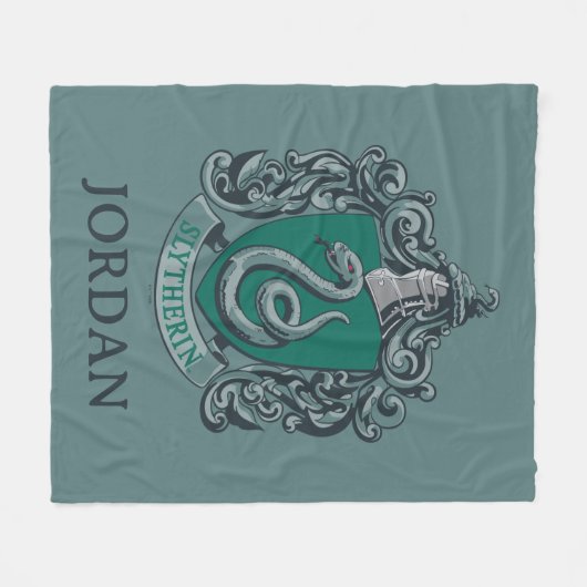 Harry Potter | Slytherin Crest Green Fleece Deken (Voorkant (Horizontaal))