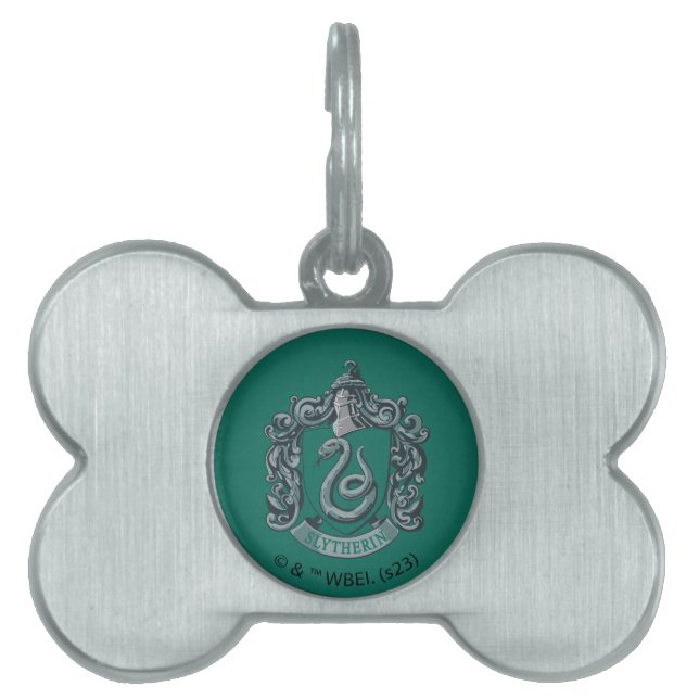 Harry Potter | Slytherin Crest Green Huisdieren Naamplaatje (voorkant)