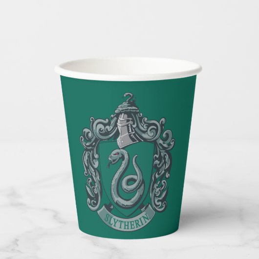 Harry Potter | Slytherin Crest Green Papieren Bekers (Voorkant)