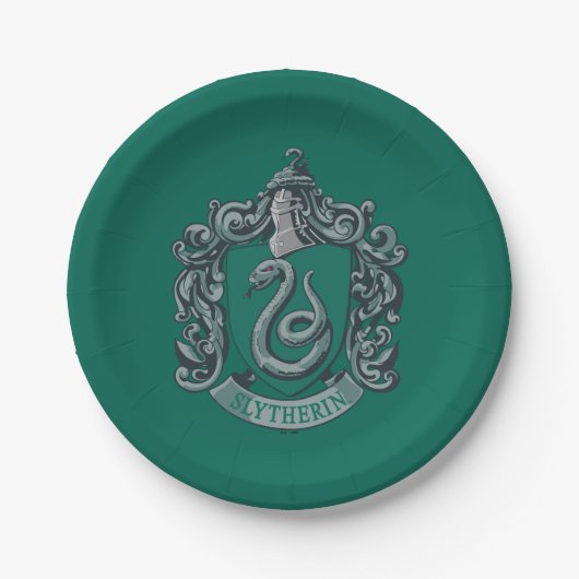 Harry Potter | Slytherin Crest Green Papieren Bordje (Voorkant)