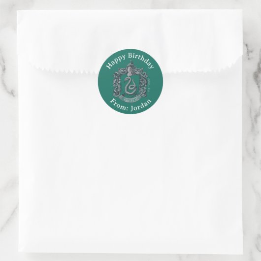 Harry Potter | Slytherin Crest Green Ronde Sticker (Tas)