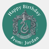 Harry Potter | Slytherin Crest Green Ronde Sticker (Voorkant)