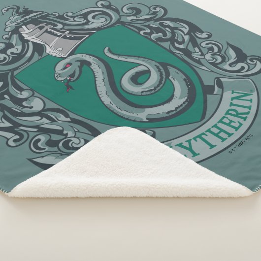 Harry Potter | Slytherin Crest Green Sherpa Deken (3/4)