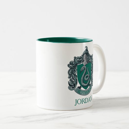 Harry Potter | Slytherin Crest Green Tweekleurige Koffiemok (Voorkant rechts)