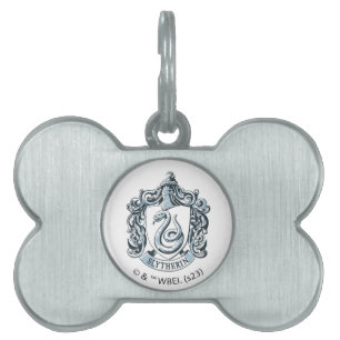 Harry Potter   Slytherin Crest - Ice Blue Huisdieren Naamplaatje