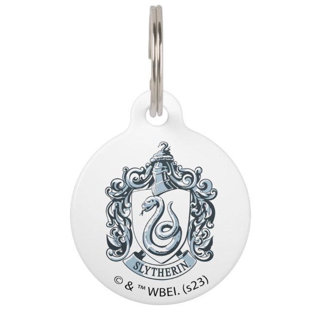 Harry Potter | Slytherin Crest - Ice Blue Huisdierpenning (Voorkant)