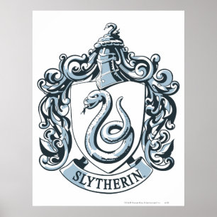 Harry Potter   Slytherin Crest - Ice Blue Poster