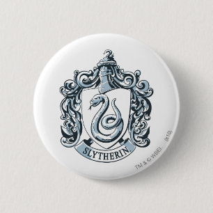 Harry Potter   Slytherin Crest - Ice Blue Ronde Button 5,7 Cm