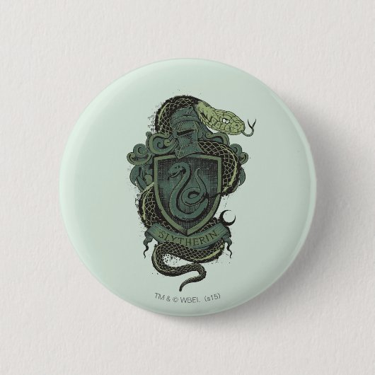 Harry Potter | Slytherin Crest Ronde Button 5,7 Cm (Voorkant)