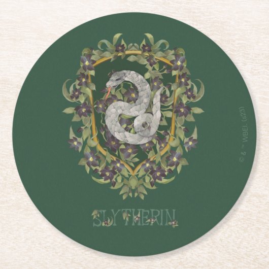 HARRY POTTER™ | SLYTHERIN™ Crest Ronde Kartonnen Onderzetter (Voorkant)