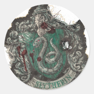 Harry Potter   Slytherin Crest - Vintage Ronde Sticker